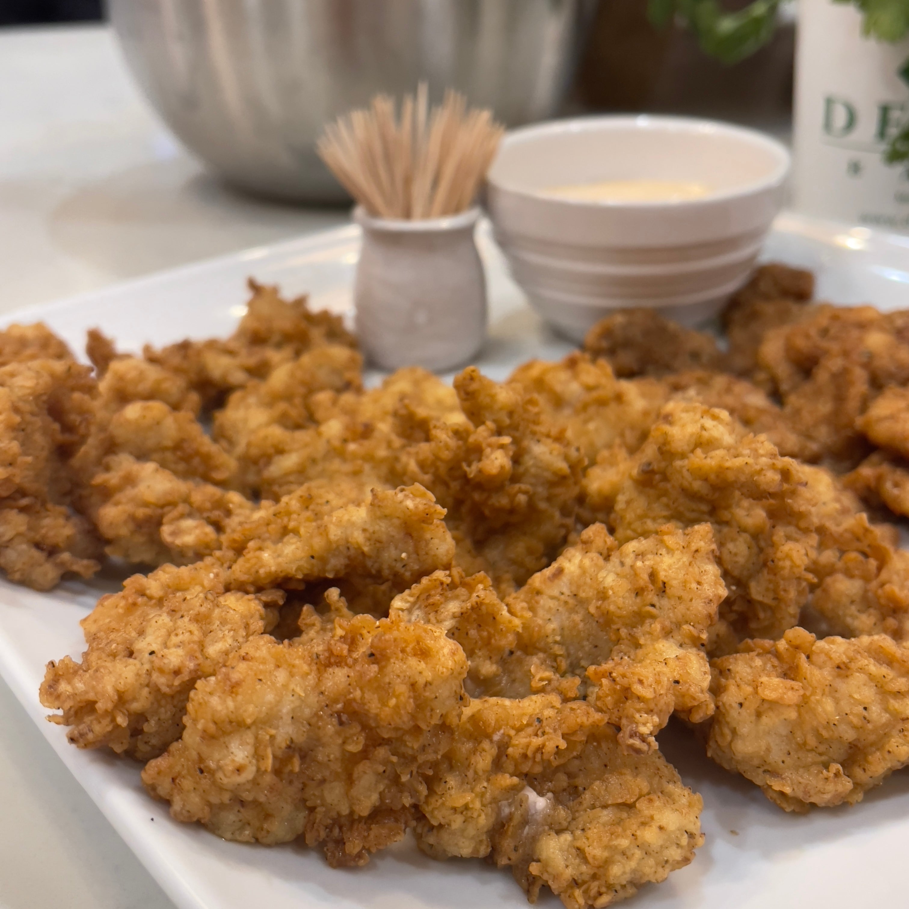 Fried and Blackened Gator with Cajun Sumac Dipping Sauce